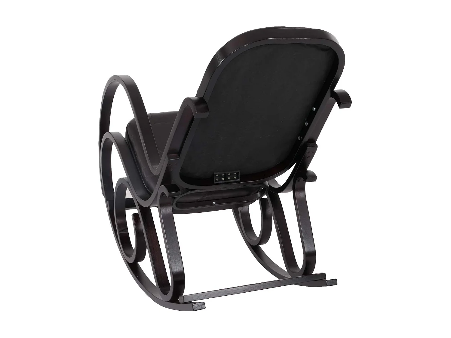 Schommelstoel Gallarate,  walnoot look, bruin patchwork leer