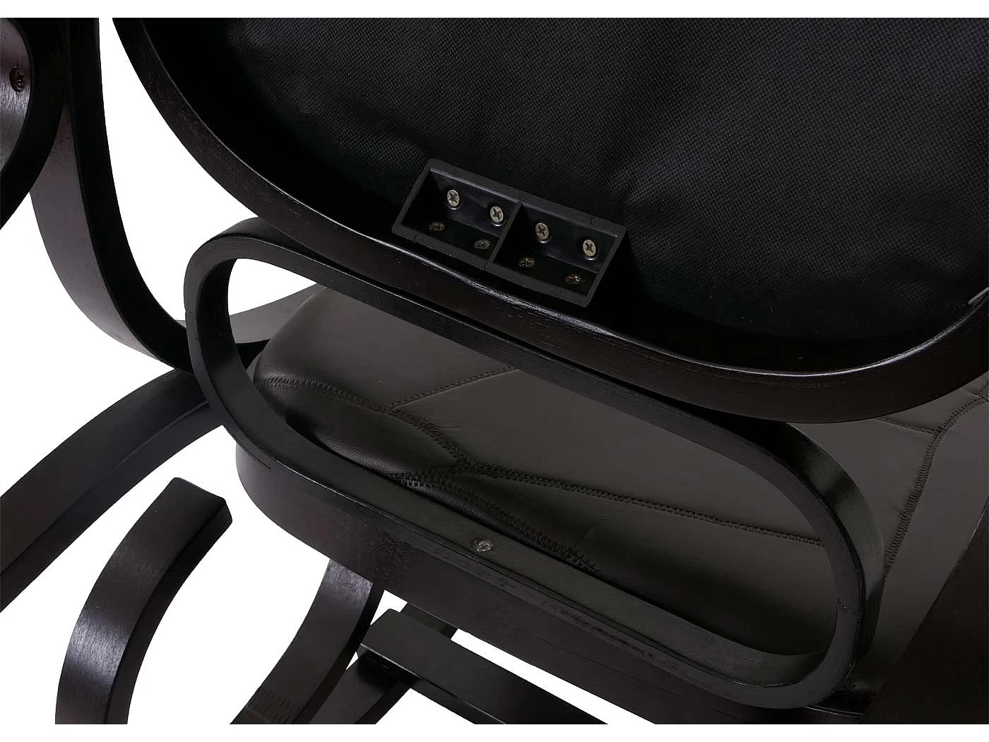 Schommelstoel Gallarate,  walnoot look, bruin patchwork leer