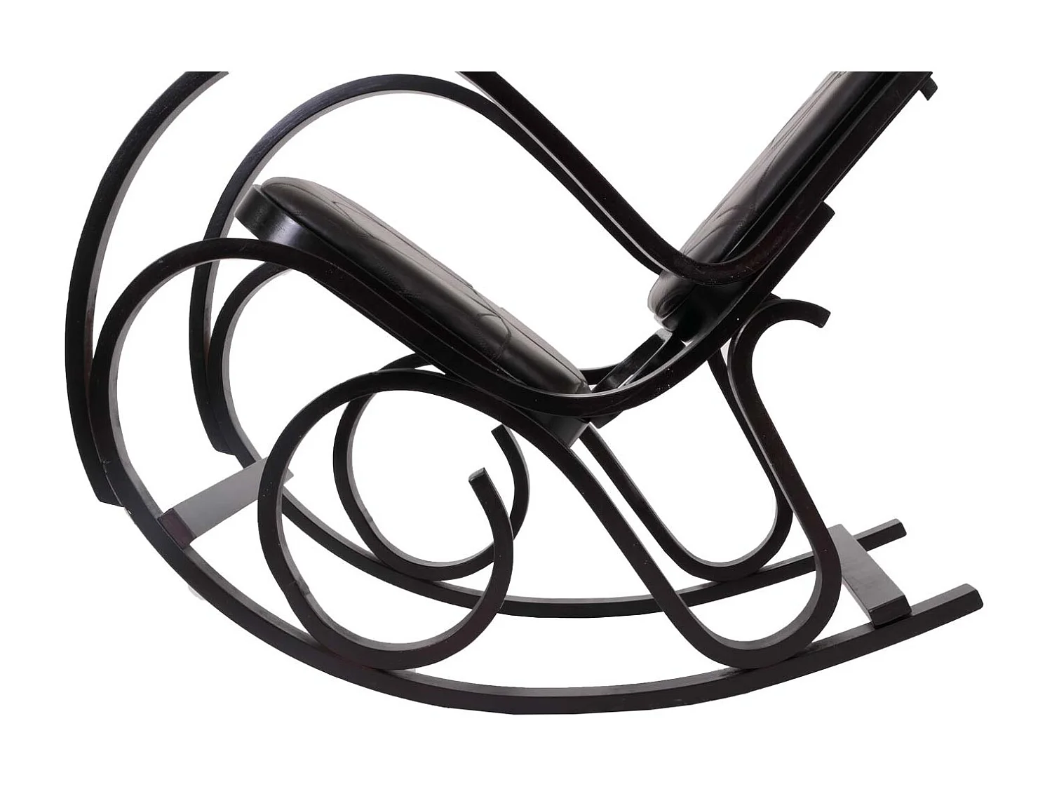 Schommelstoel Gallarate,  walnoot look, bruin patchwork leer