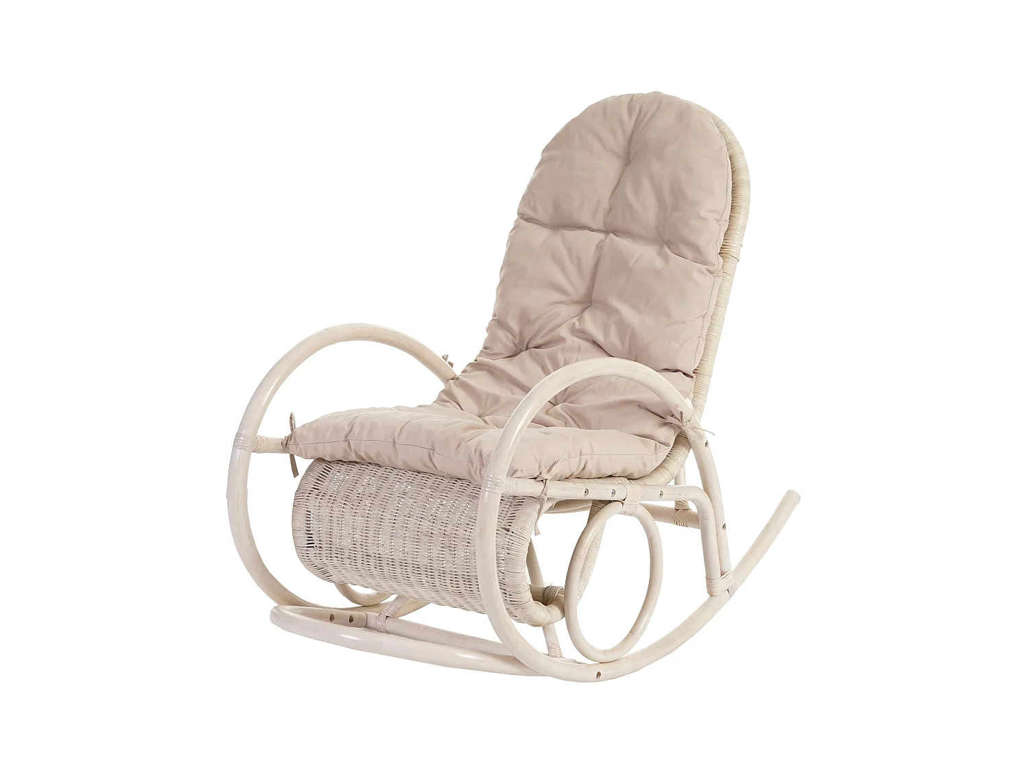 Fauteuil à bascule Queluz,  rembourrage crème