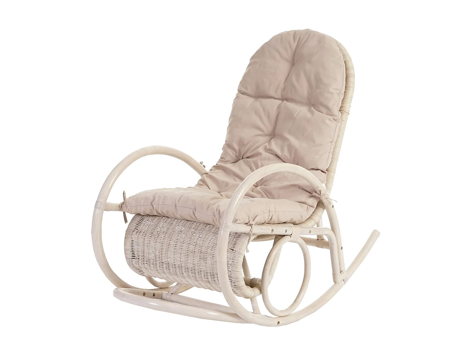 Fauteuil à bascule Queluz,  rembourrage crème