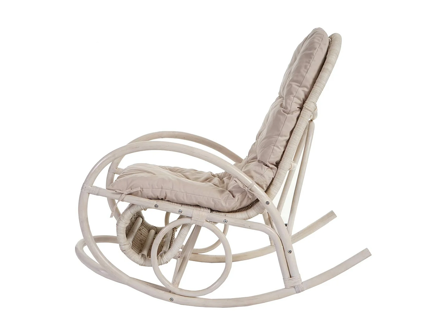 Fauteuil à bascule Queluz,  rembourrage crème