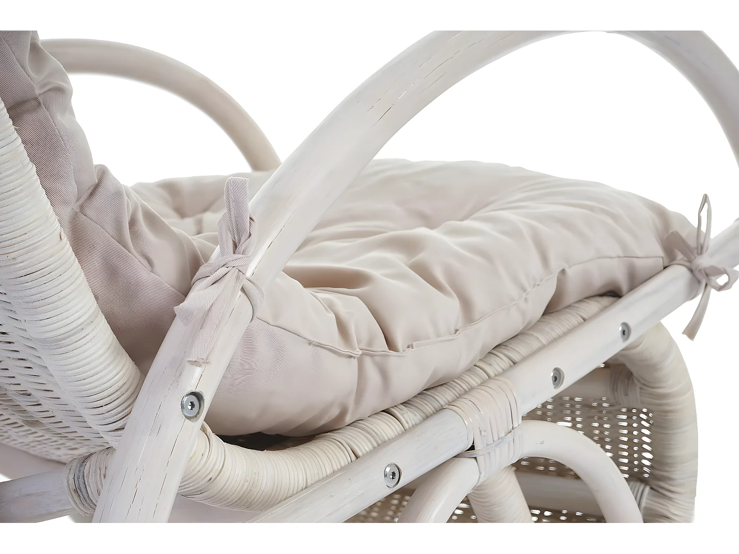 Fauteuil à bascule Queluz,  rembourrage crème