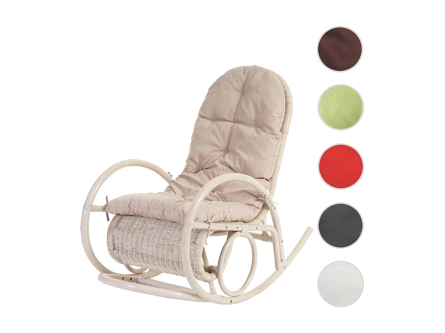 Fauteuil à bascule Queluz,  rembourrage crème