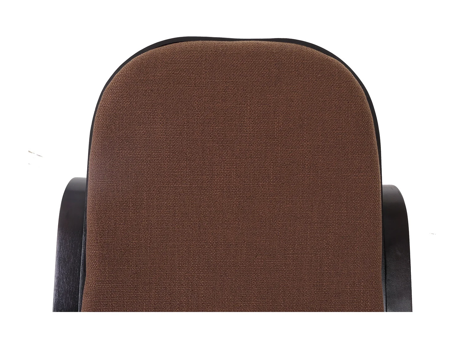 Sedia a dondolo classica elegante M41 legno scuro seduta tessuto marrone