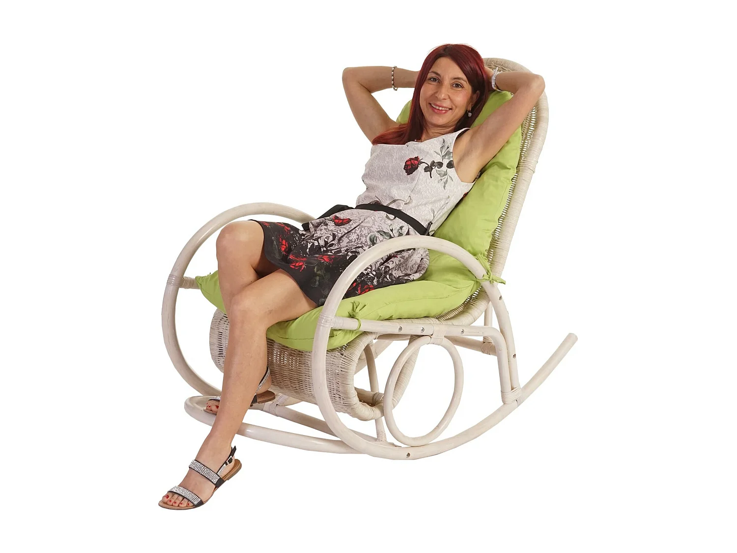 Schommelstoel Queluz,  groen kussen