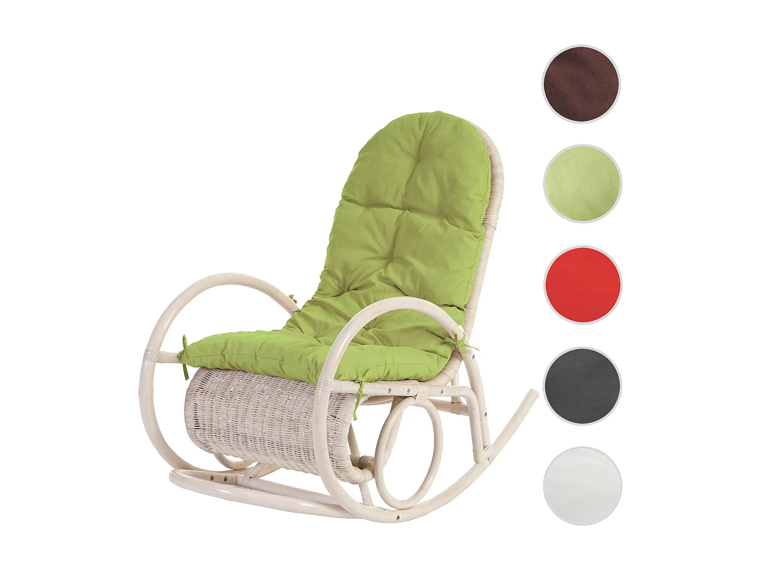 Fotel bujany Queluz,  zielona poduszka