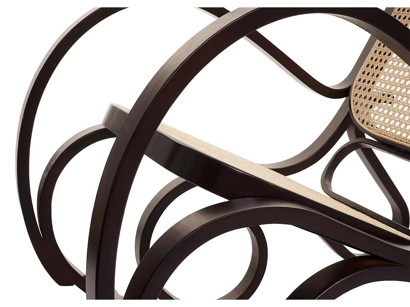 Schommelstoel Gallarate rotan,  walnootlook