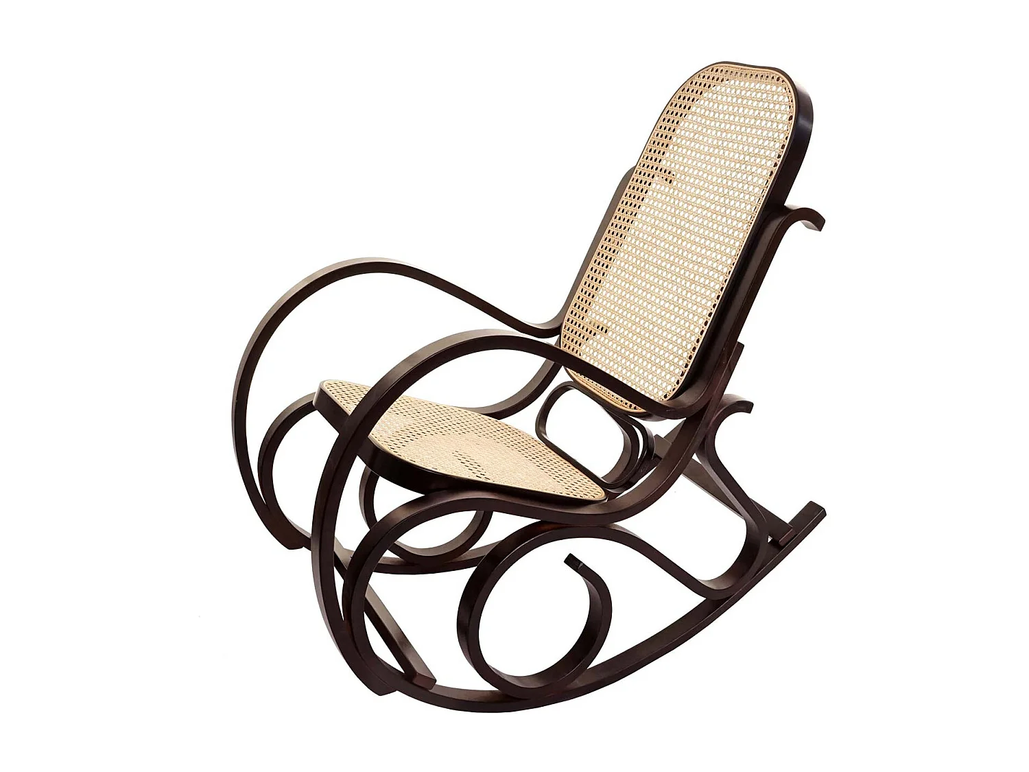 Schommelstoel Gallarate rotan,  walnootlook