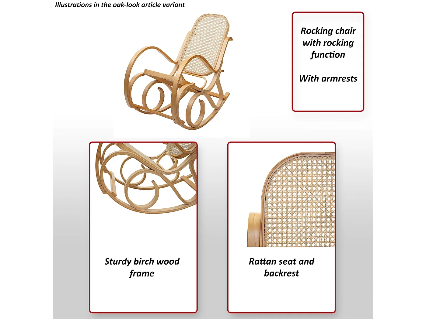 Schommelstoel Gallarate rotan,  walnootlook