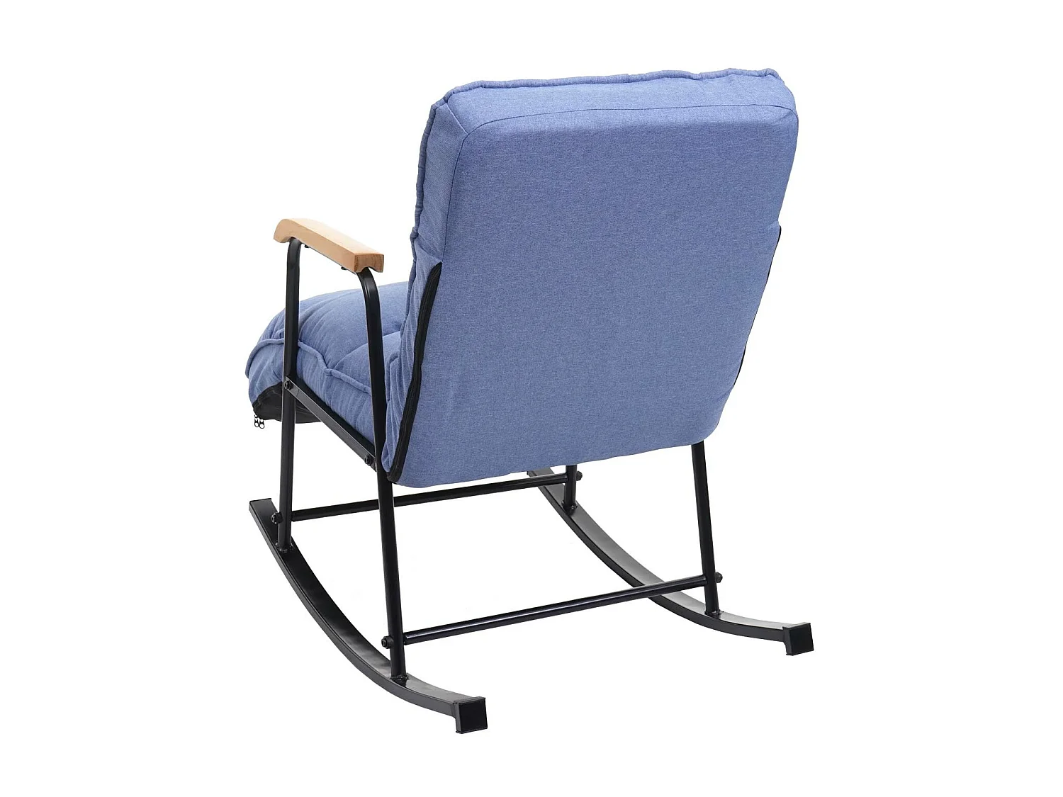 Fauteuil à bascule MCW-K40,  tissu/textile bleu