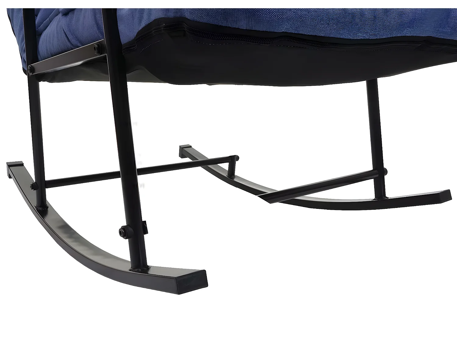 Fauteuil à bascule MCW-K40,  tissu/textile bleu