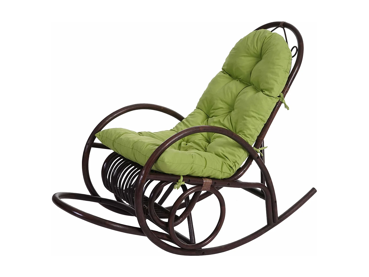 Schommelstoel MCW-C40 Rotan,  groen kussen