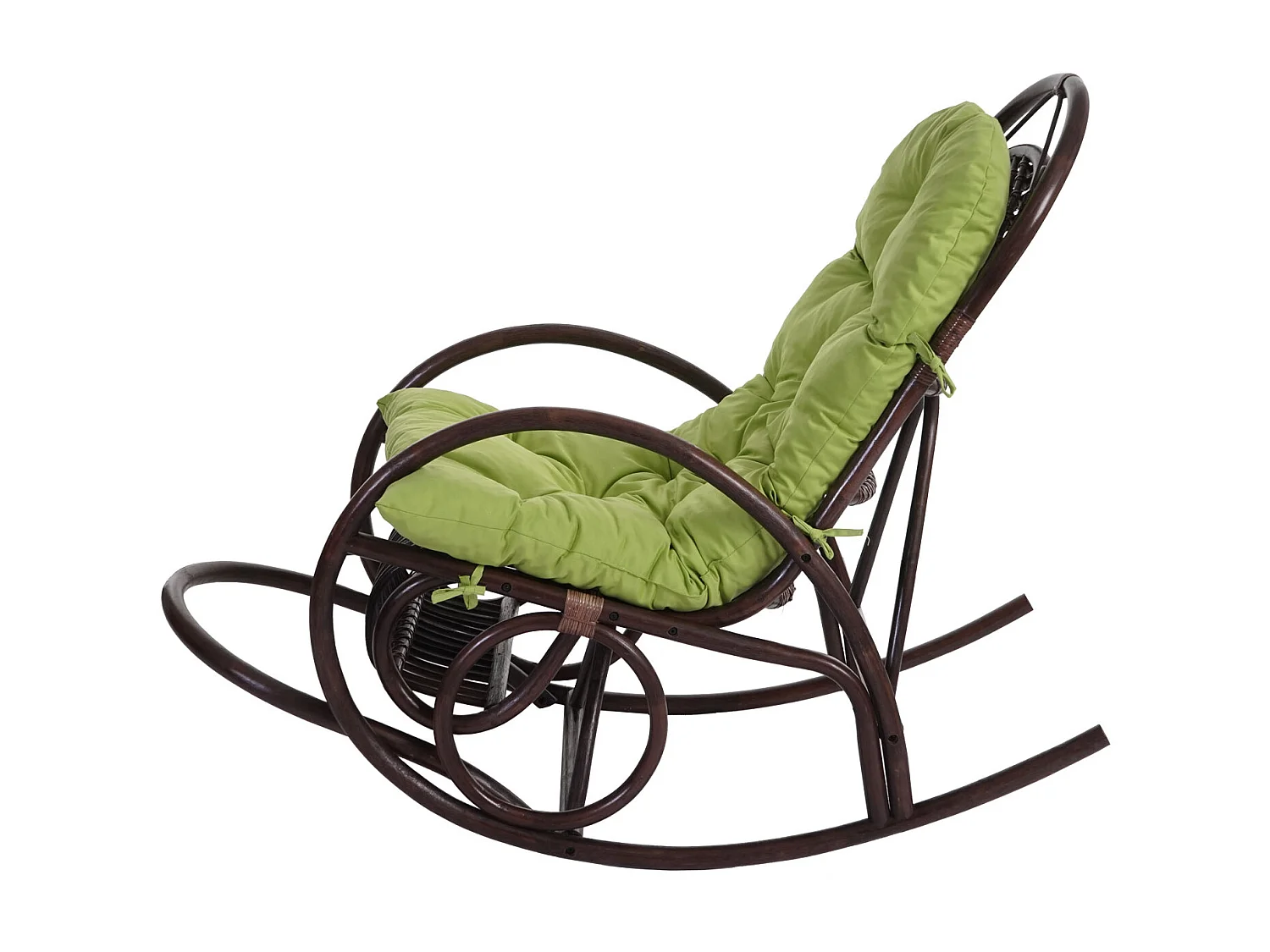 Schommelstoel MCW-C40 Rotan,  groen kussen