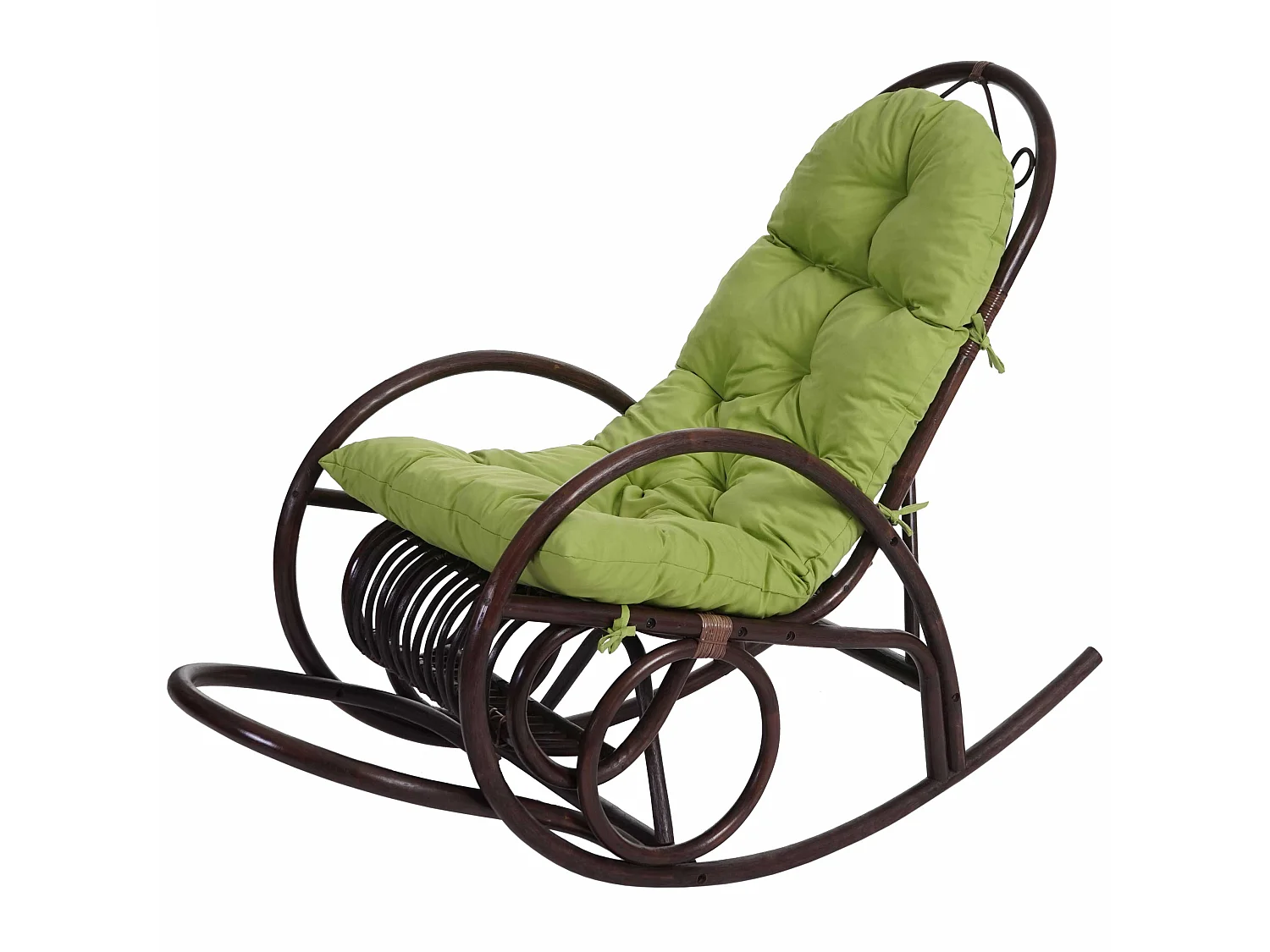 Schaukelstuhl MCW-C40 Rattan, Auflage grün