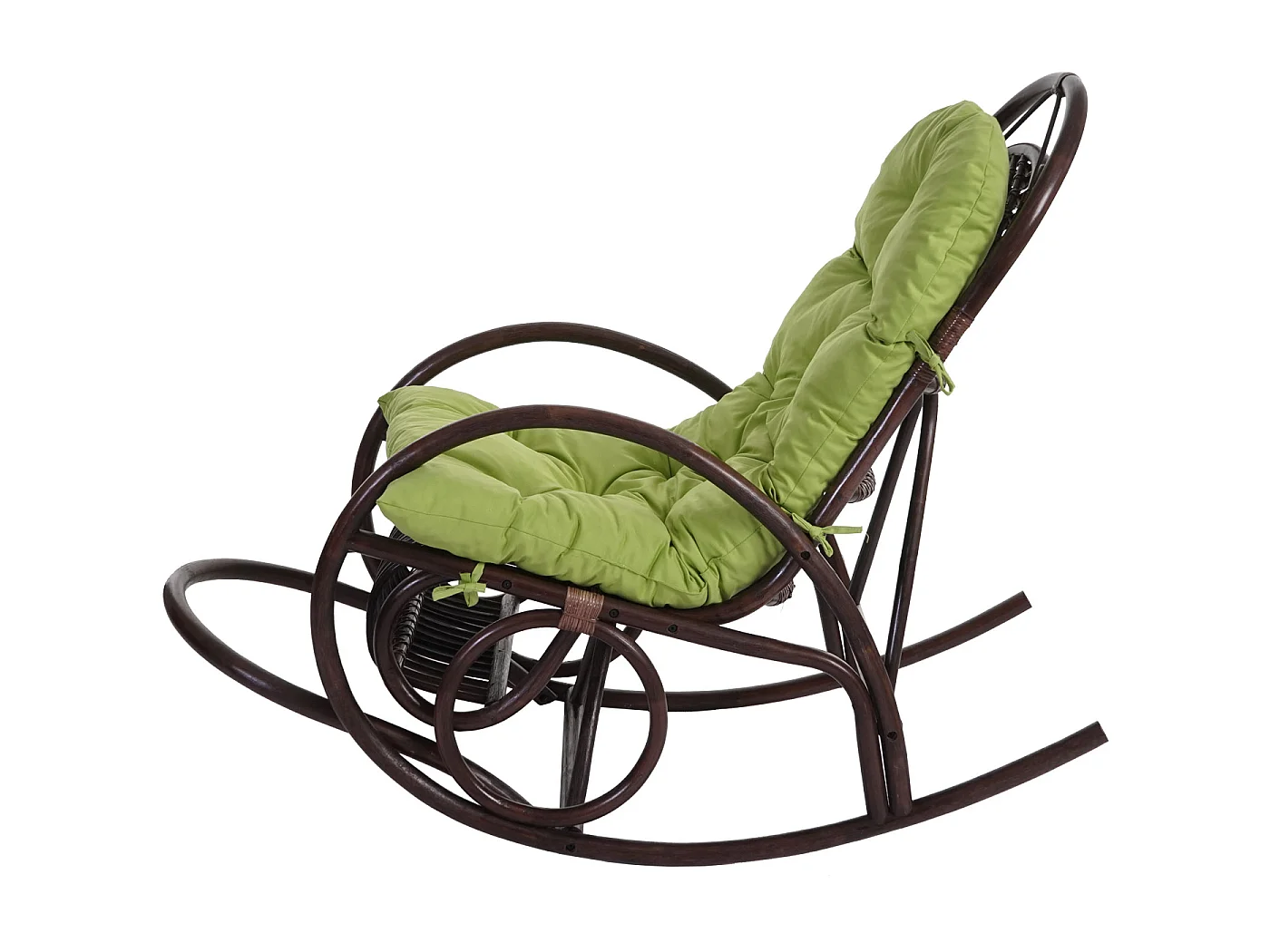Schaukelstuhl MCW-C40 Rattan, Auflage grün