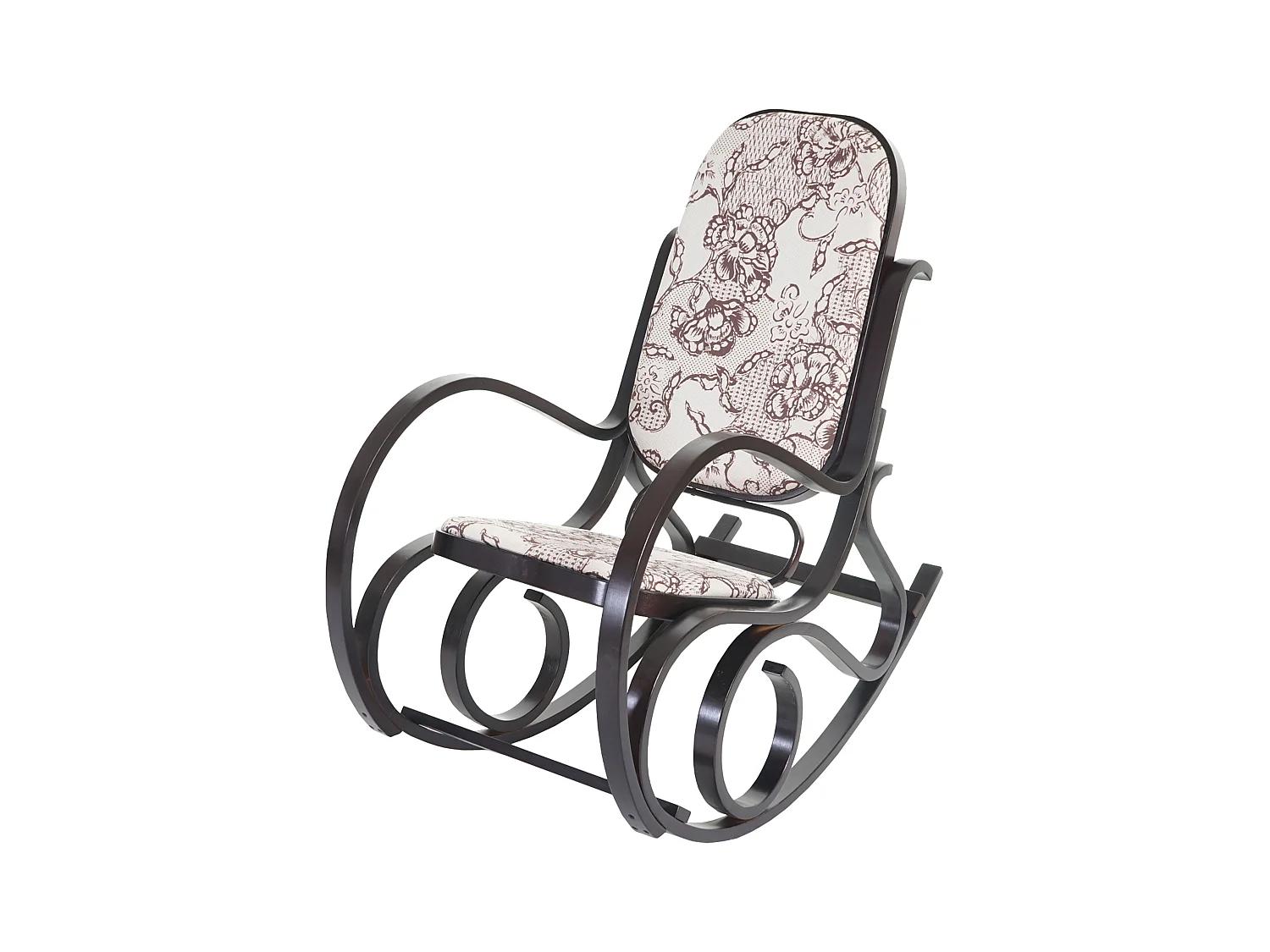 Fauteuil à bascule Gallarate,  Jacquard brun