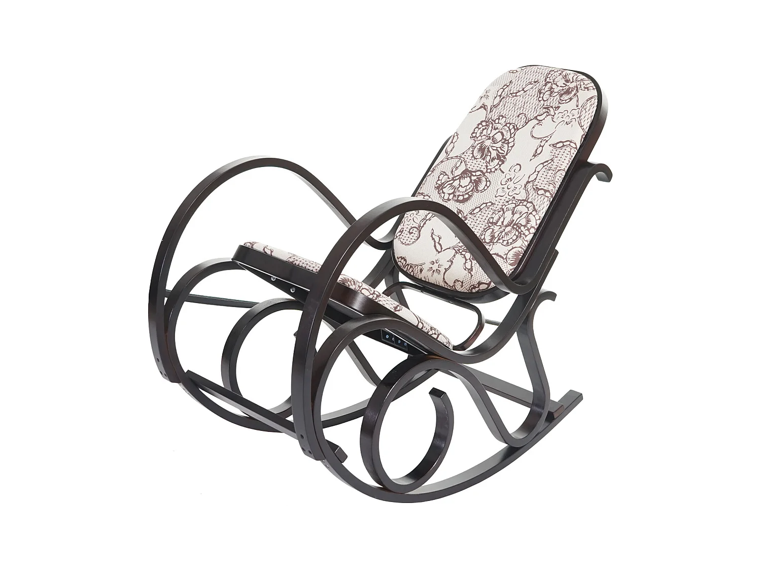 Schommelstoel Gallarate,  walnoot look, stof/textiel jacquard bruin