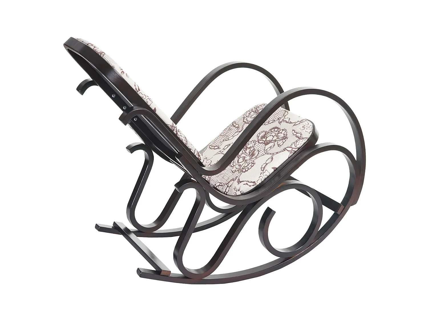 Schommelstoel Gallarate,  walnoot look, stof/textiel jacquard bruin