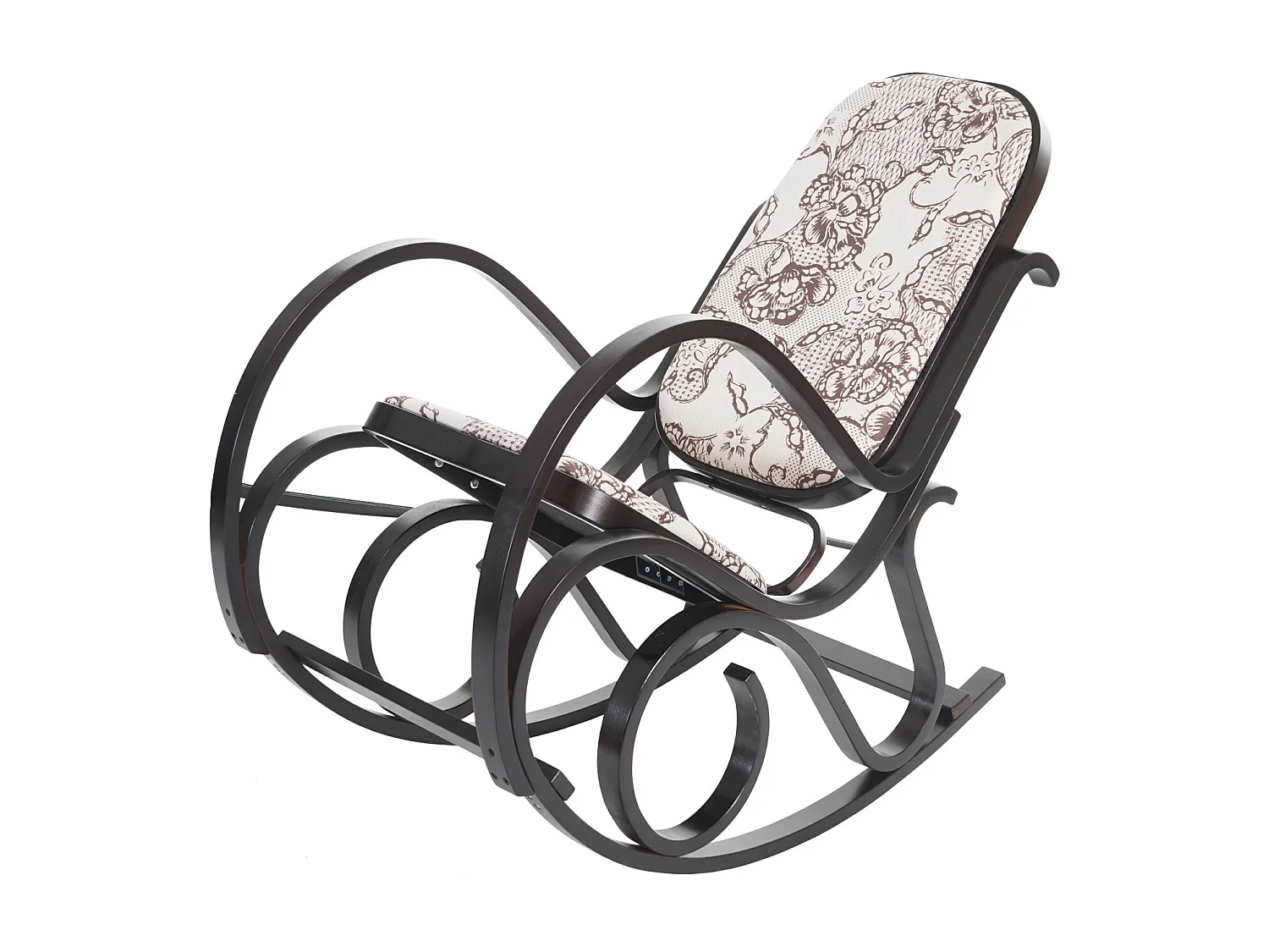 Schaukelstuhl Gallarate, Walnuss-Optik, Stoff/Textil Jacquard braun