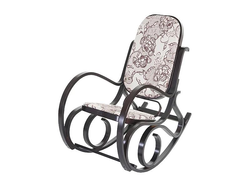 Schaukelstuhl Gallarate, Walnuss-Optik, Stoff/Textil Jacquard braun