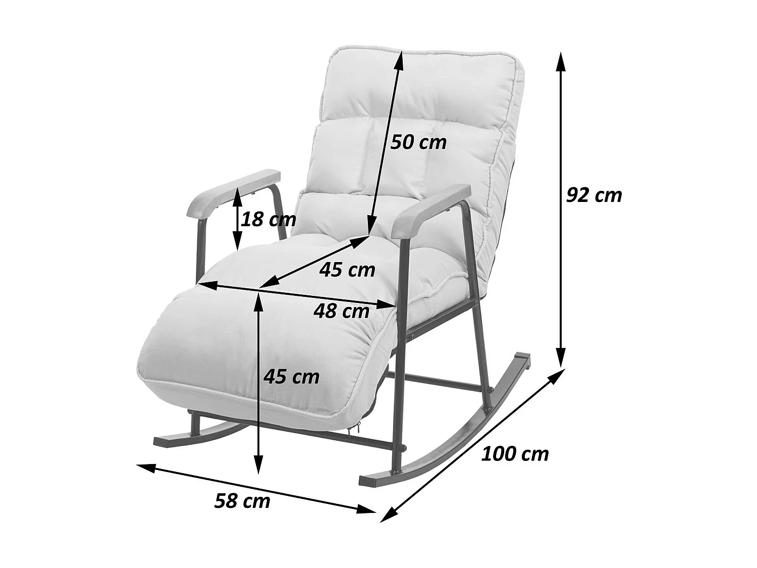 Fauteuil à bascule MCW-K40,  tissu/textile lilas mauve