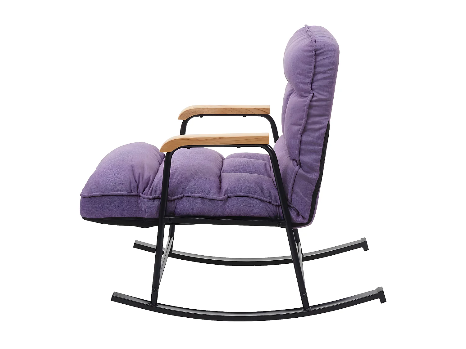 Fauteuil à bascule MCW-K40,  tissu/textile lilas mauve