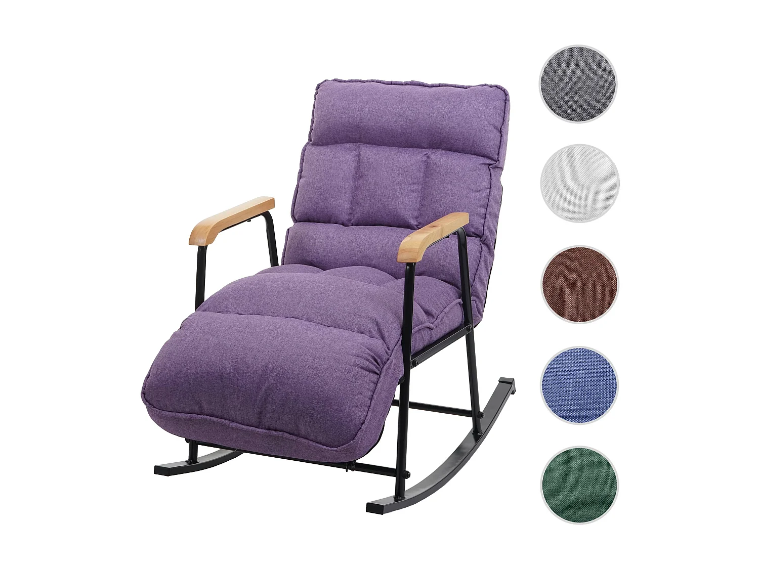 Fauteuil à bascule MCW-K40,  tissu/textile lilas mauve