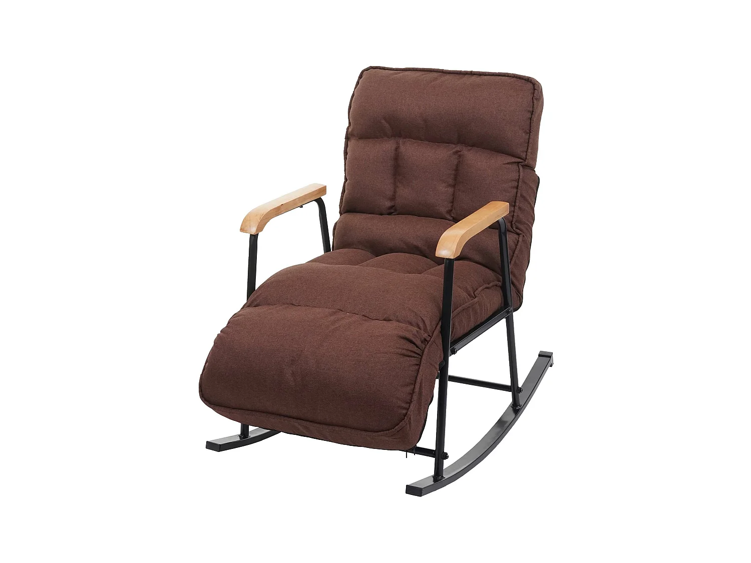 Fauteuil à bascule MCW-K40,  tissu/textile marron foncé