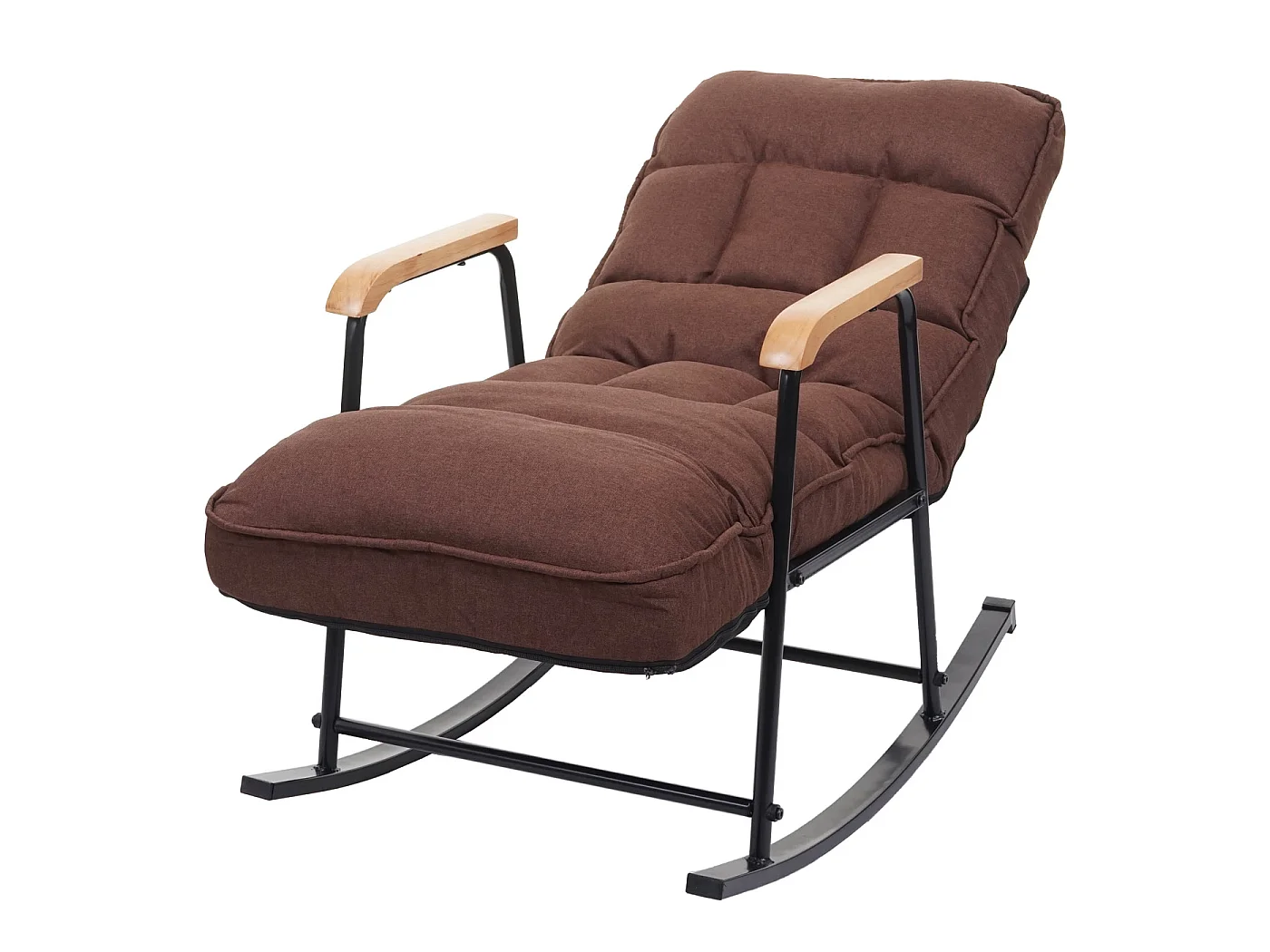Schommelstoel MCW-K40,  stof/textiel donkerbruin