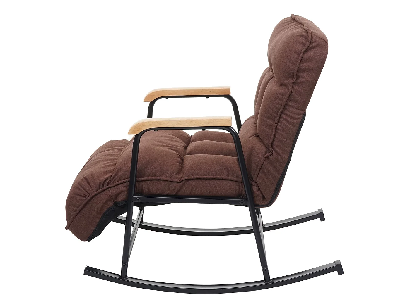 Schommelstoel MCW-K40,  stof/textiel donkerbruin