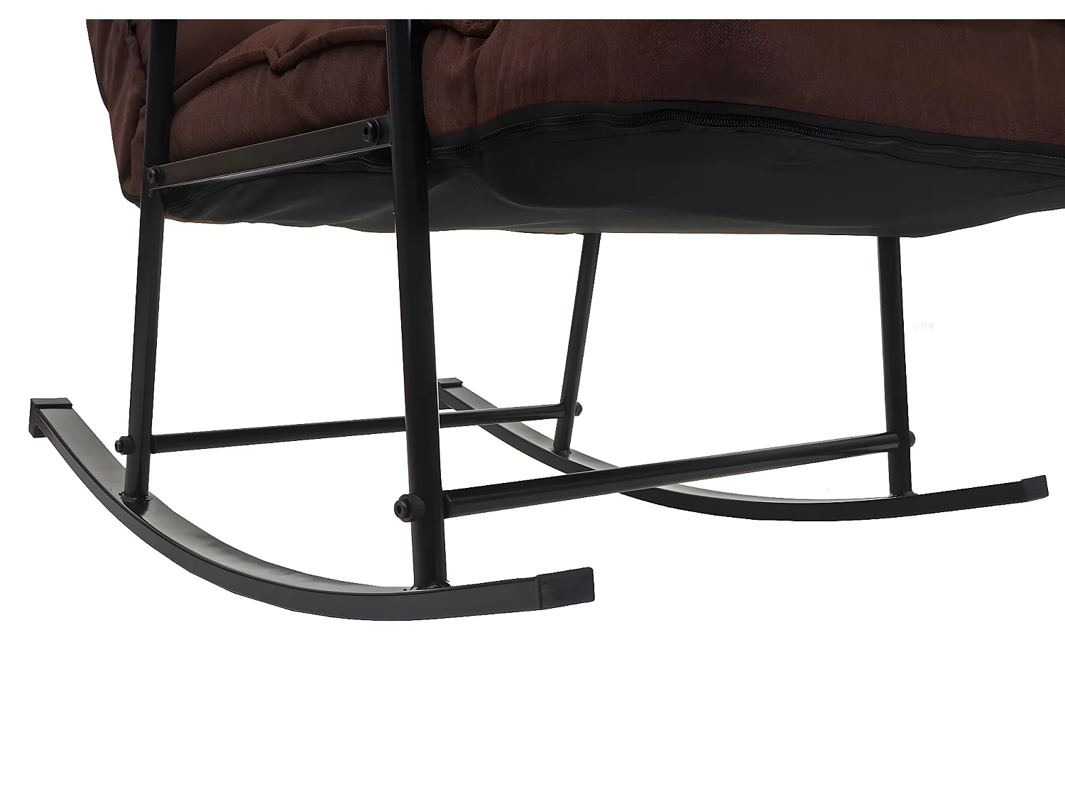 Schommelstoel MCW-K40,  stof/textiel donkerbruin