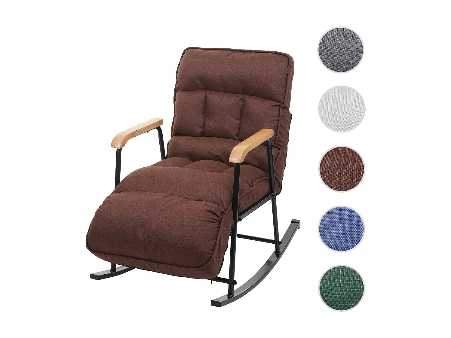 Schommelstoel MCW-K40,  stof/textiel donkerbruin