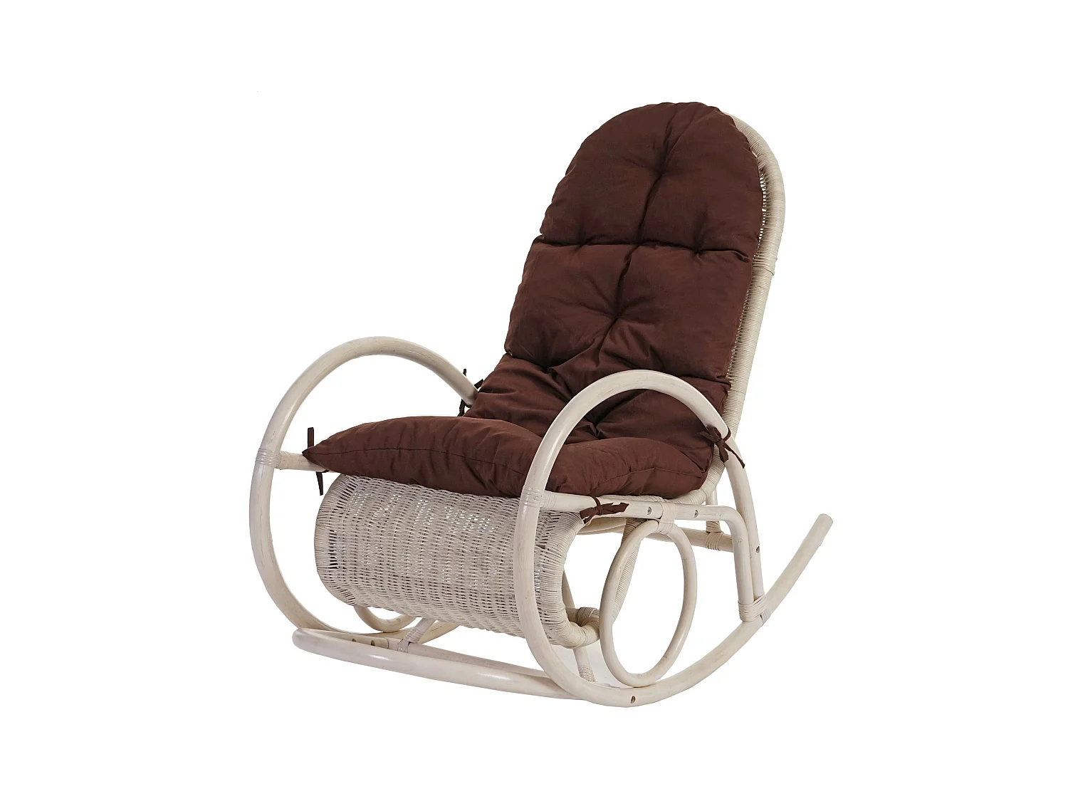 Fauteuil à bascule Queluz,  rembourrage marron