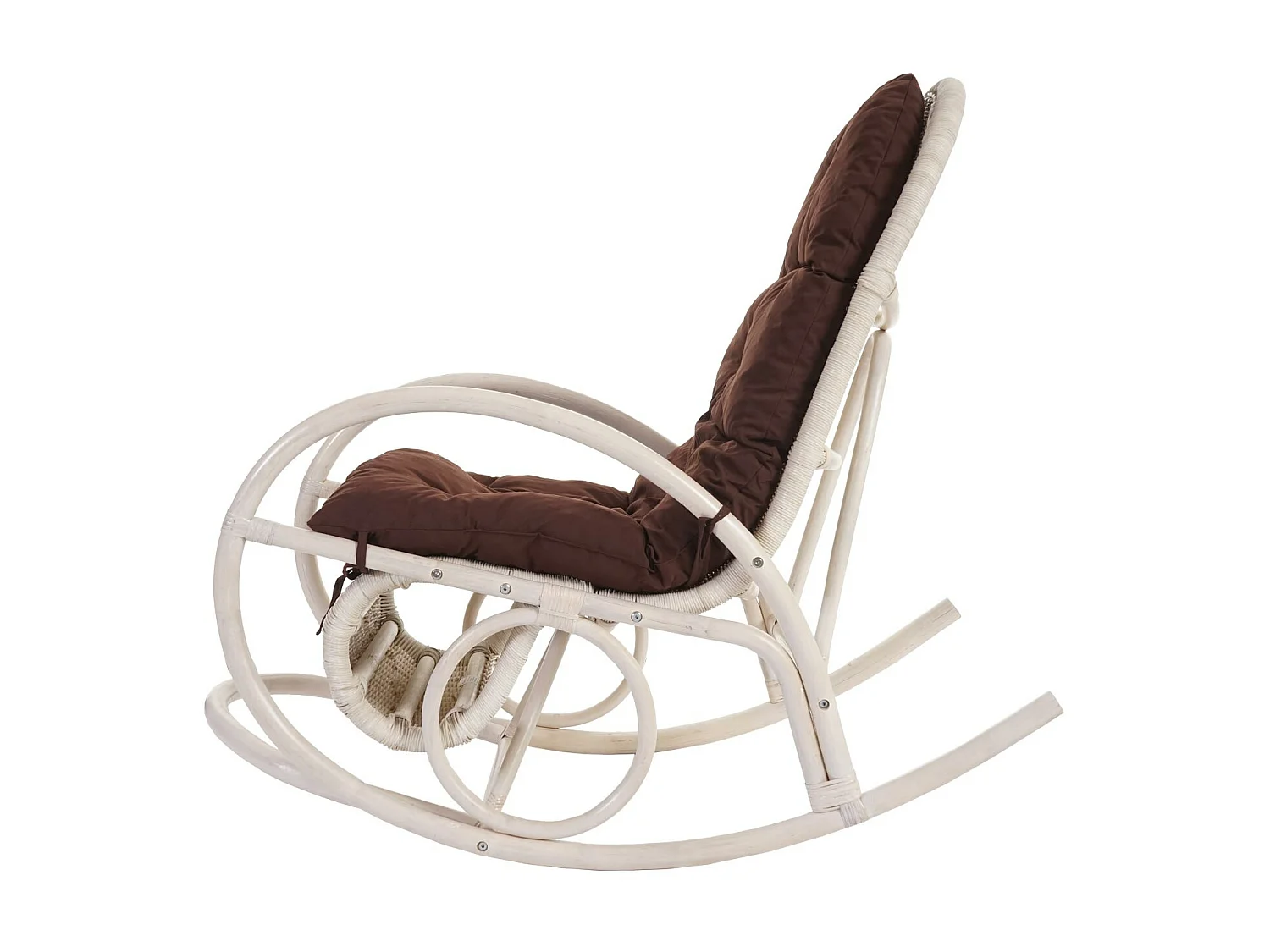 Fauteuil à bascule Queluz,  rembourrage marron