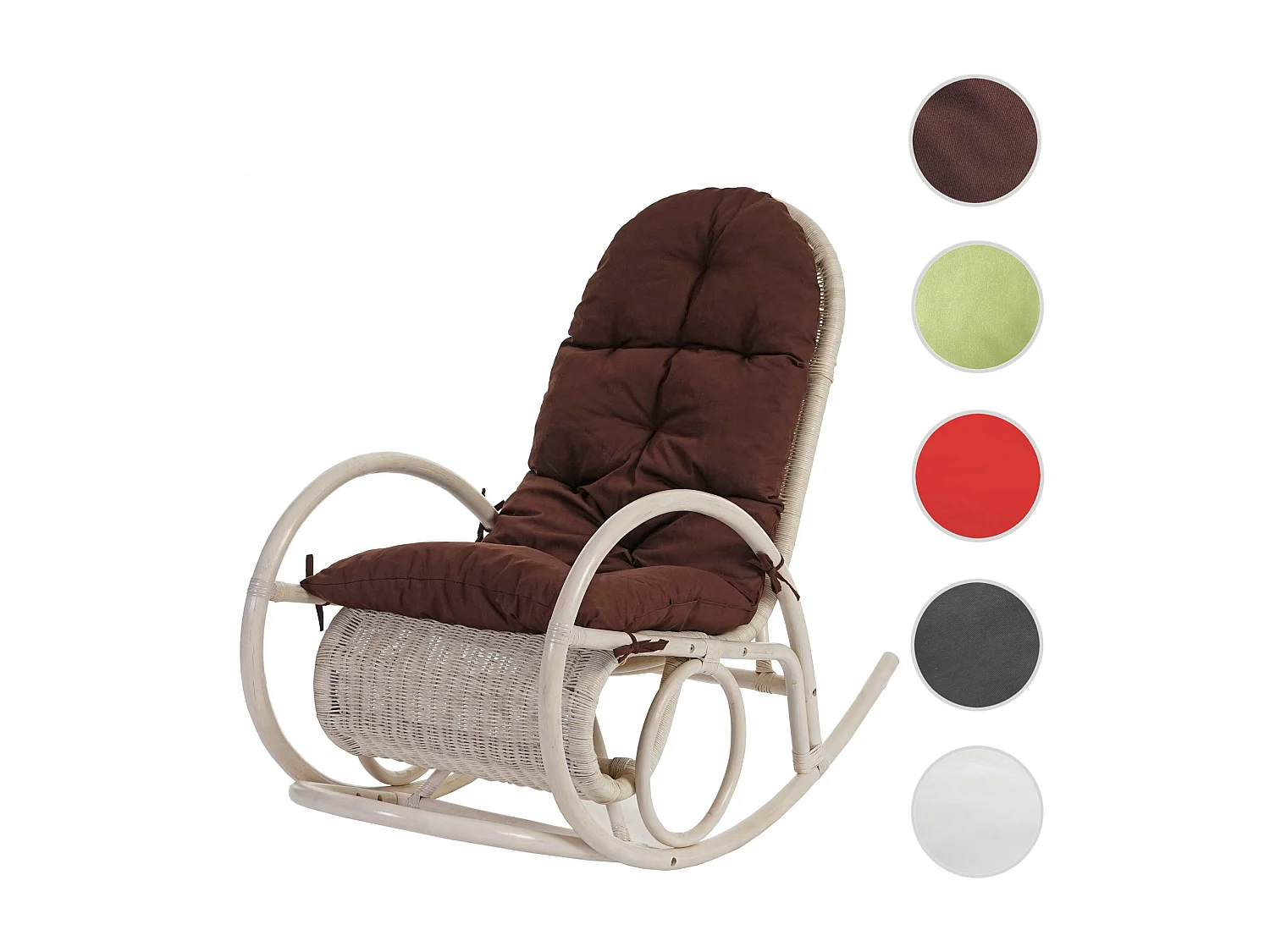 Fauteuil à bascule Queluz,  rembourrage marron