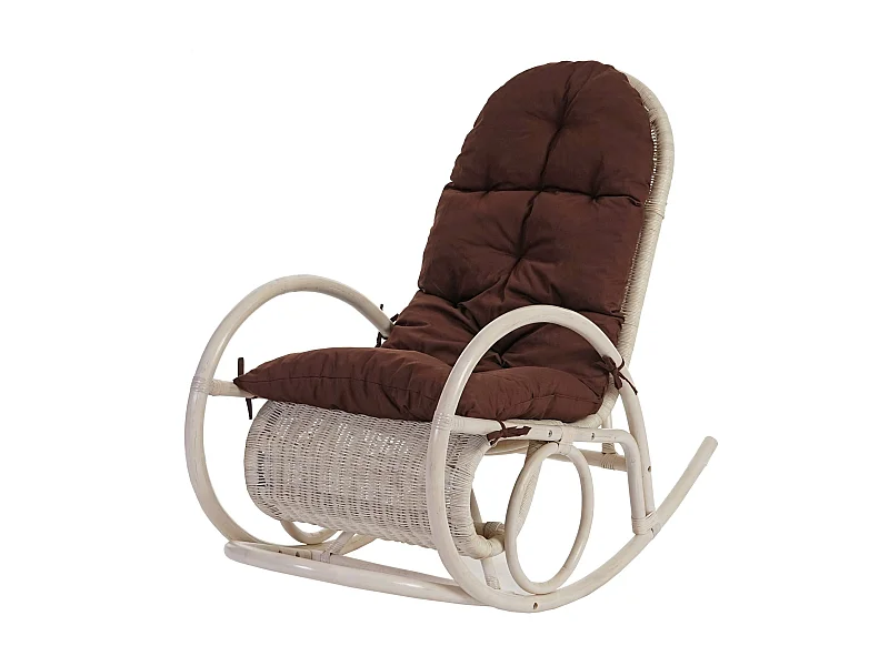 Fauteuil à bascule Queluz,  rembourrage marron