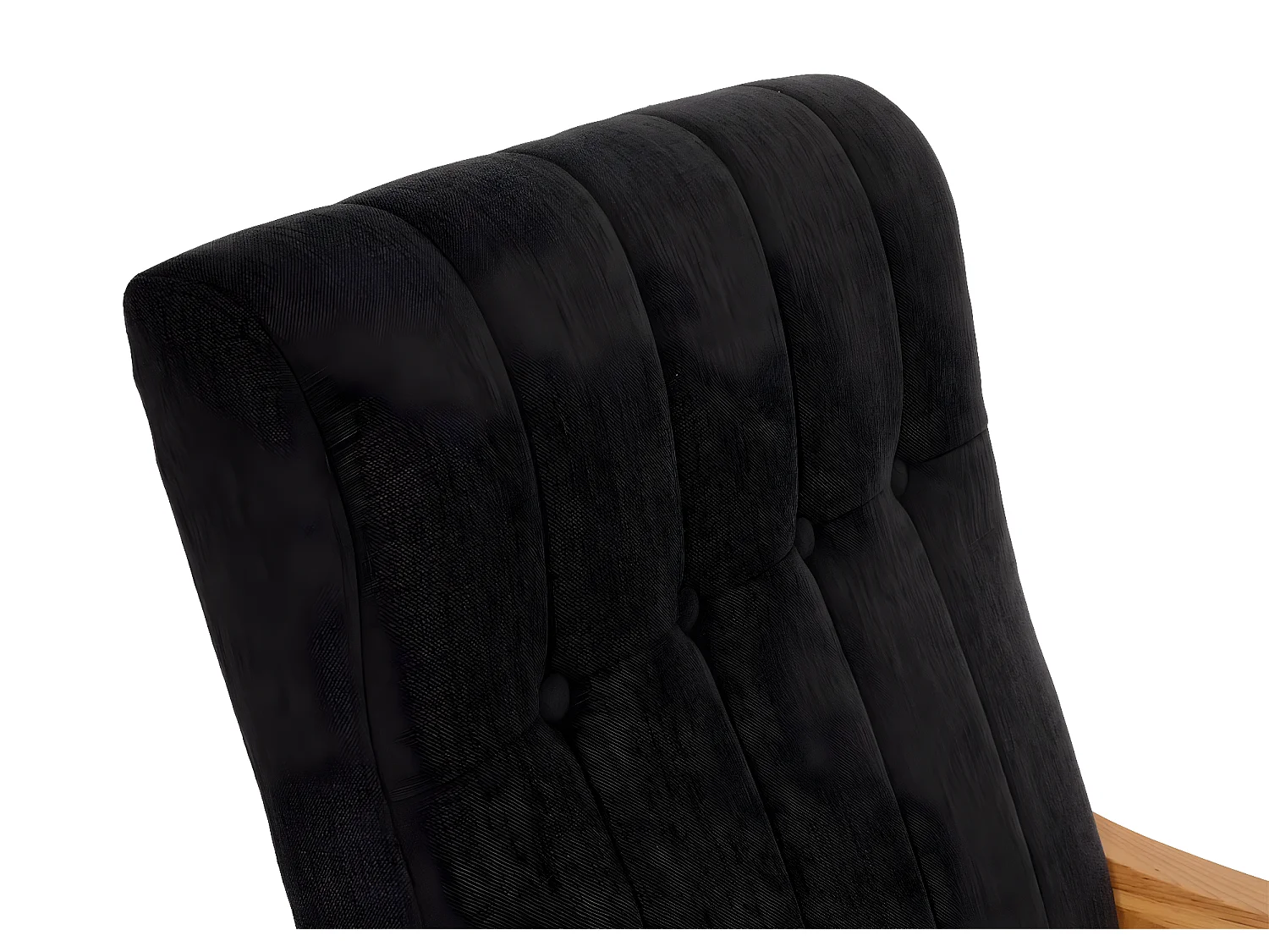 Fauteuil à bascule MCW-K10,  Tissu/Textile gris foncé, piétement marron