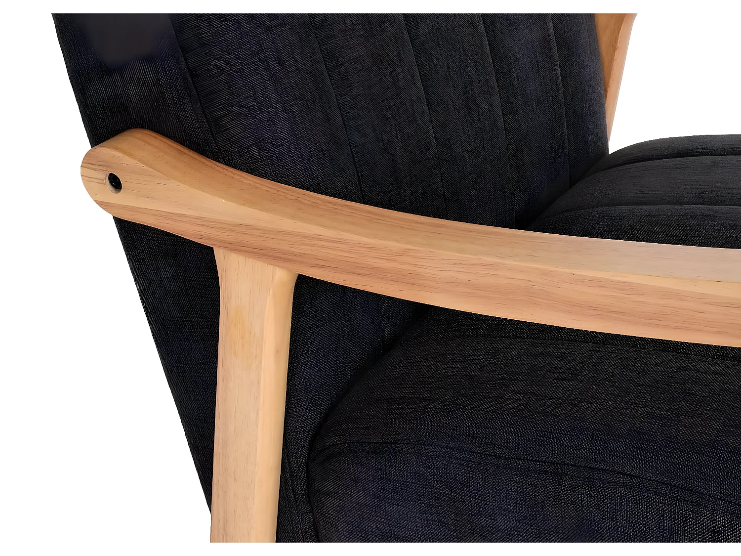 Fauteuil à bascule MCW-K10,  Tissu/Textile gris foncé, piétement marron