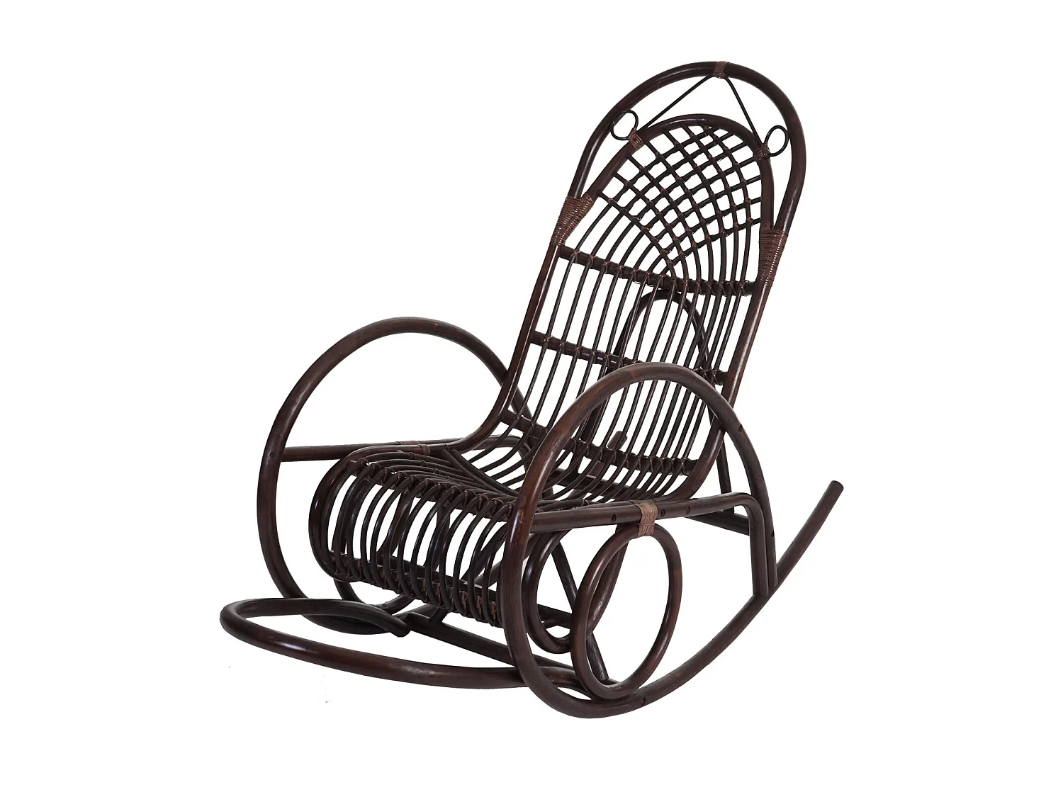 Schaukelstuhl MCW-C40 Rattan, Auflage creme