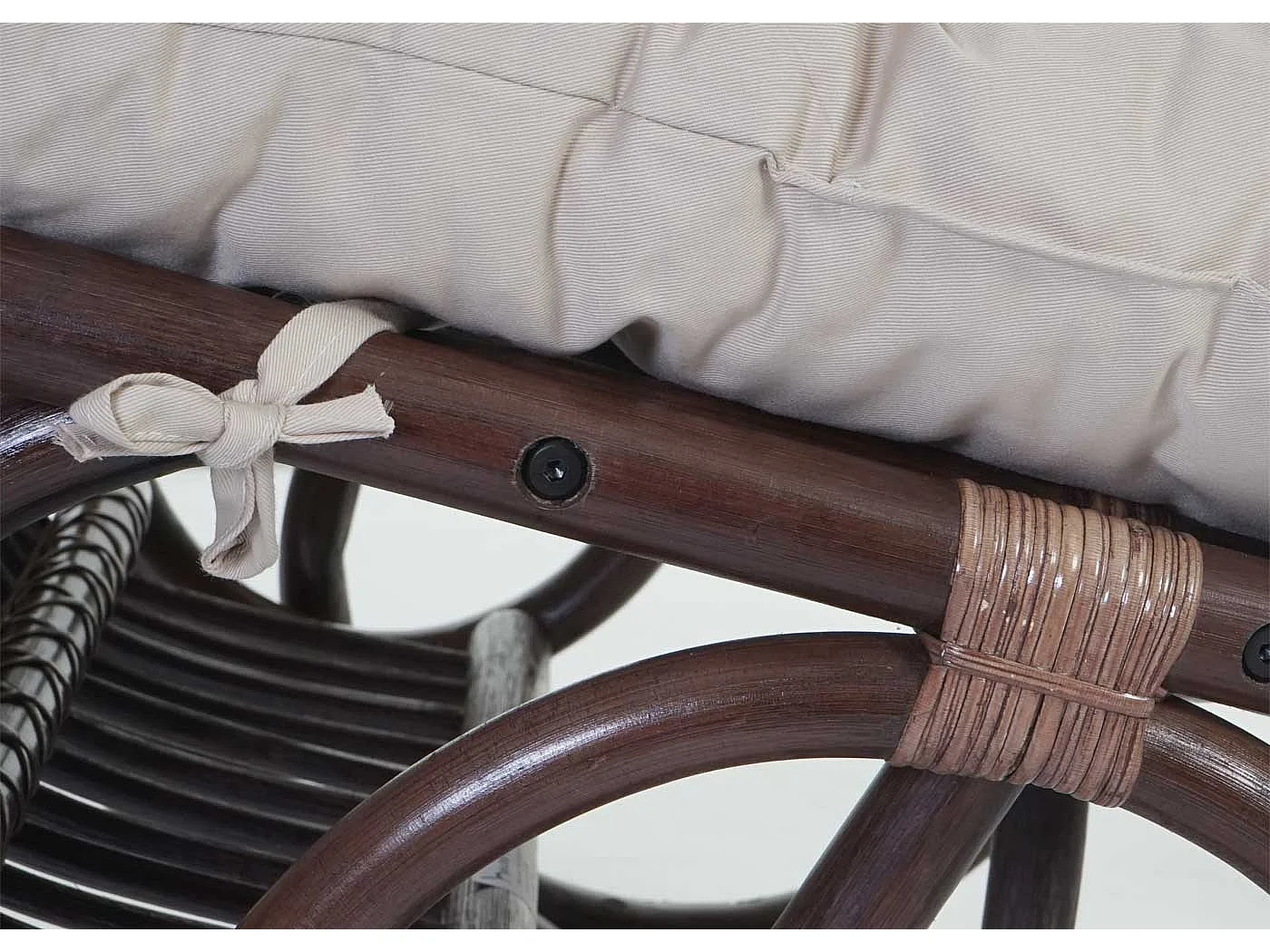 Schaukelstuhl MCW-C40 Rattan, Auflage creme