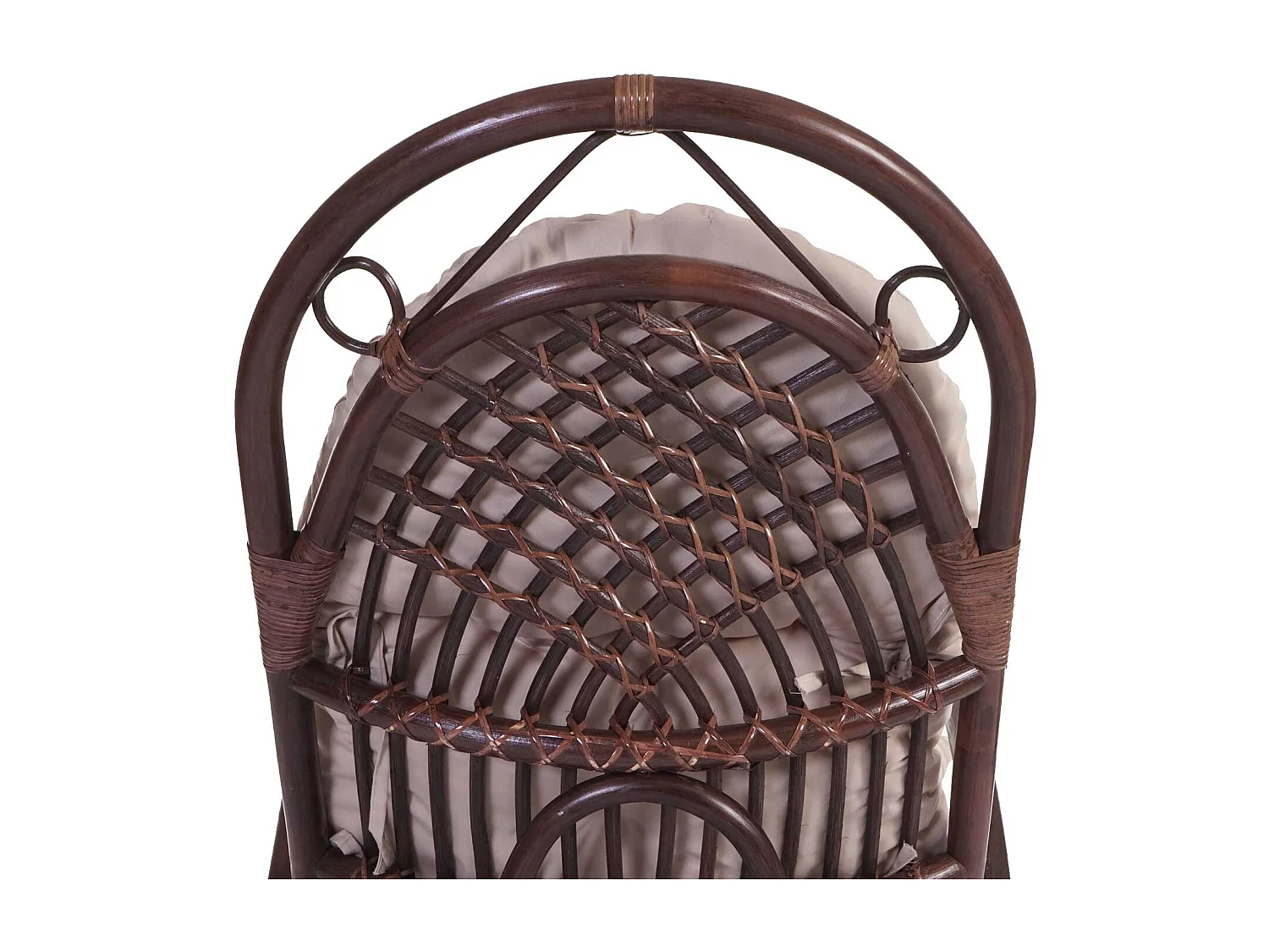 Schaukelstuhl MCW-C40 Rattan, Auflage creme