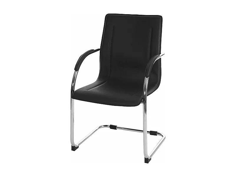 Sedia ufficio sala attesa studio a slitta Samara acciaio 56x56x93cm nero