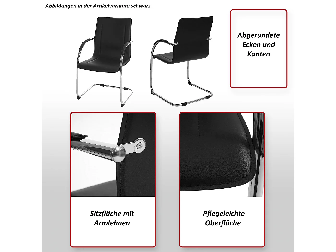 Conferentiestoel Perm,  zwart