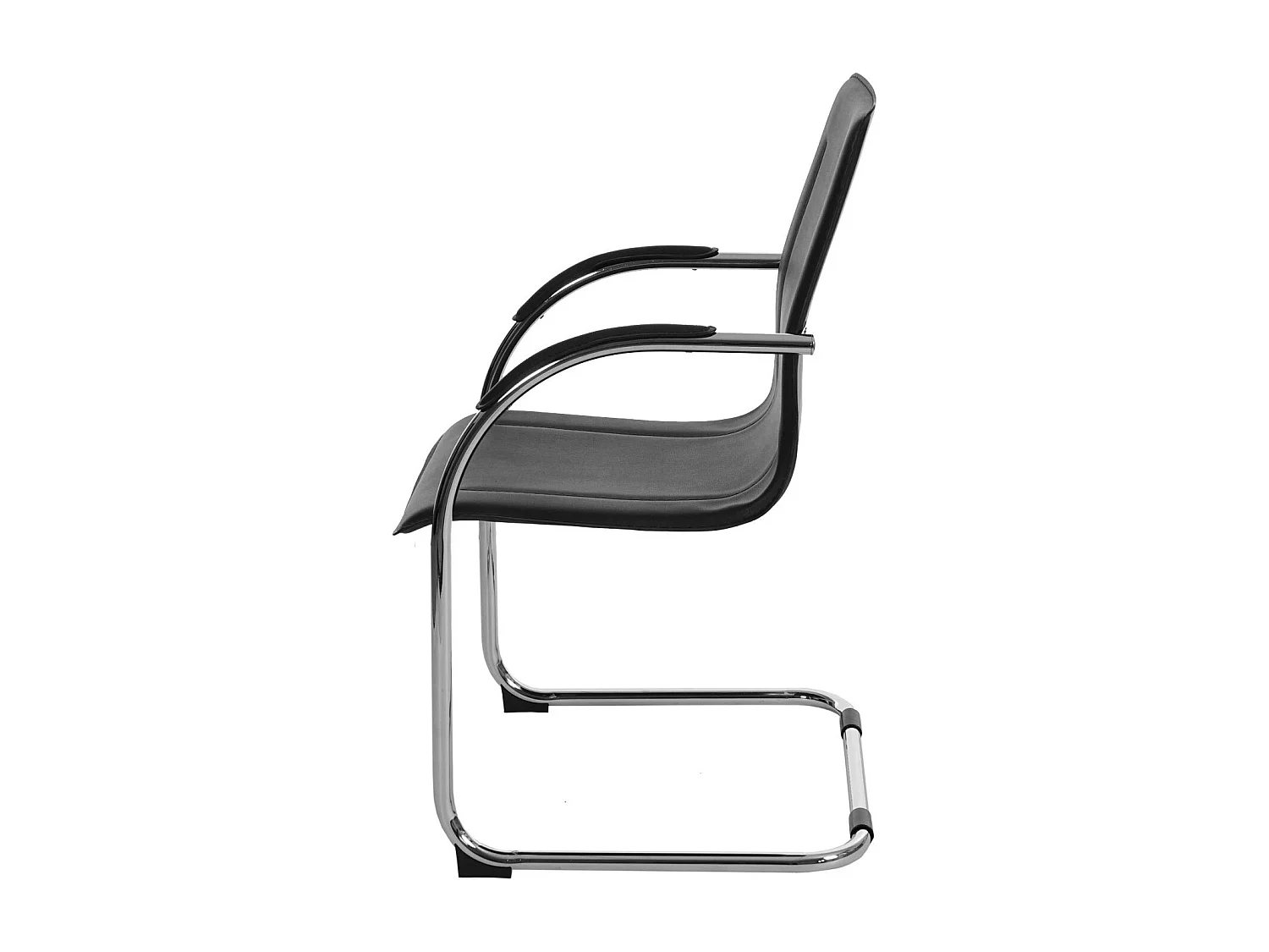 Sedia ufficio sala attesa studio a slitta Samara acciaio 56x56x93cm ~ nero