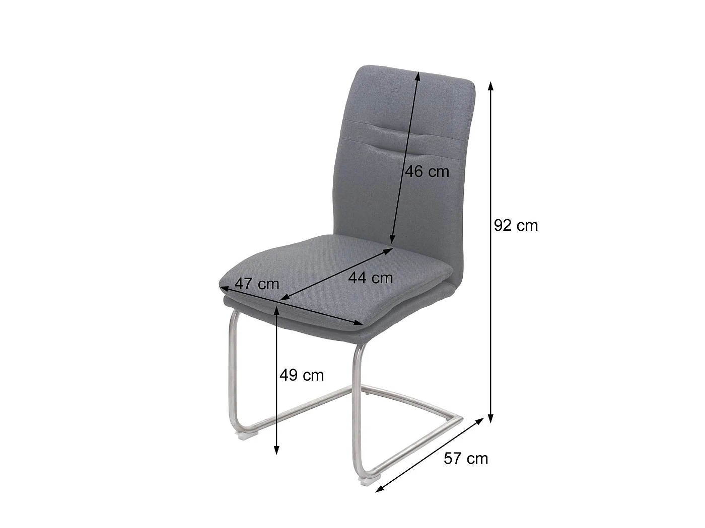 Chaise de salle à manger MCW-H70 (lot de 2),  gris-brun