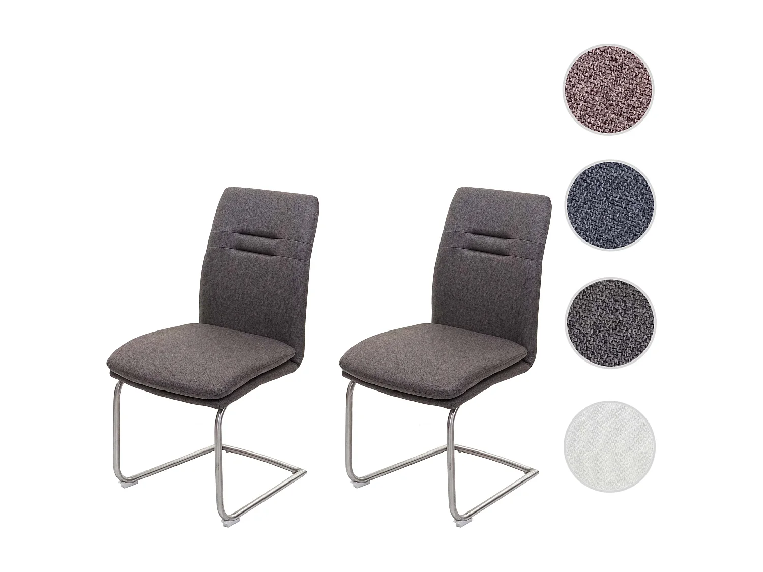 Chaise de salle à manger MCW-H70 (lot de 2),  gris-brun