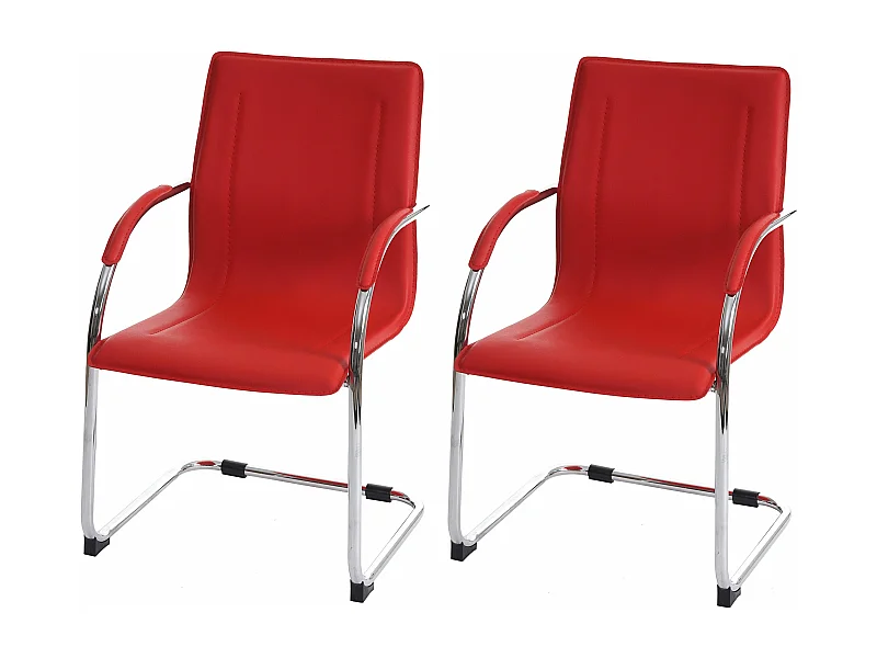 Krzesło konferencyjne Perm (zestaw 2 sztuk),  Czerwony