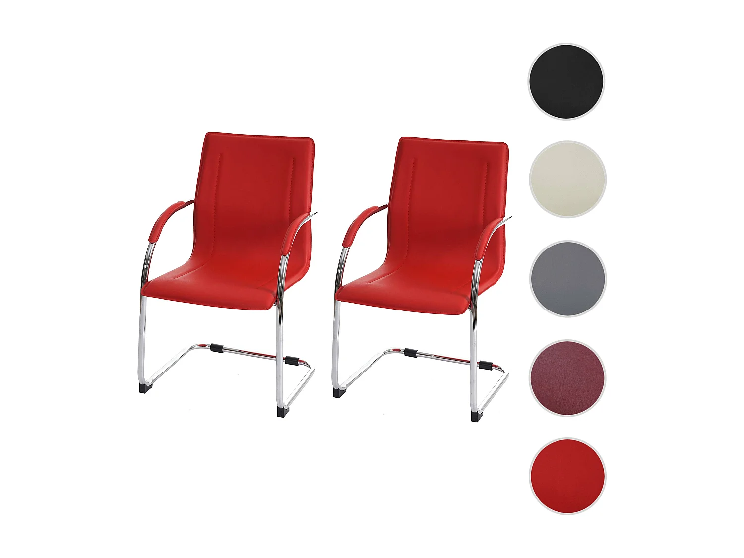 Siège de conférence Perm (lot de 2),  rouge