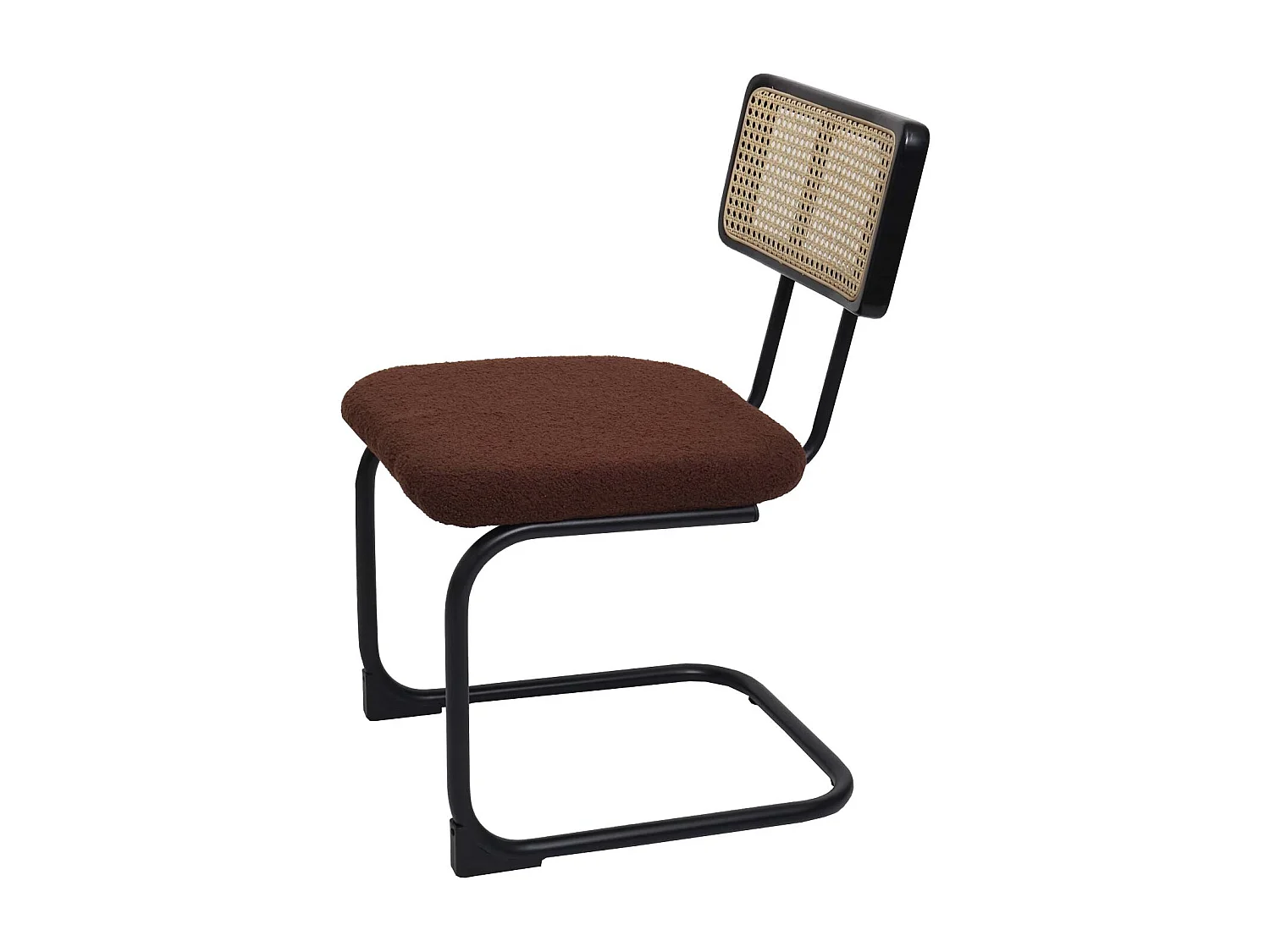 Cadeira cantilever MCW-K88 (conjunto de 2),  tecido/têxtil castanho